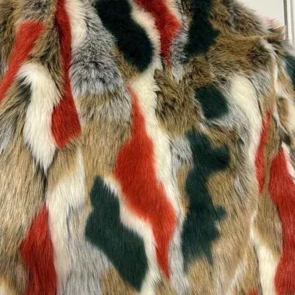 Colorblock Faux Fur Jacket – Small - NWT - Picture 5 of 7